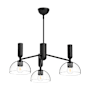 Alora Lighting Jude 3 Light 38" Wide Chandelier with Clear Glass Shades Matte Black