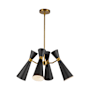 Alora Lighting Blake 4 Light 24" Wide Chandelier Matte Black / Aged Gold