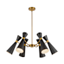Alora Lighting Blake 6 Light 32" Wide Chandelier Matte Black / Aged Gold