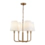 Alora Lighting Plisse 4 Light 23" Wide Chandelier with Opal Glass Shades Aged Gold