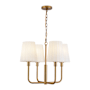 Alora Lighting Plisse 4 Light 23" Wide Chandelier with Opal Glass Shades Aged Gold