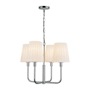 Alora Lighting Plisse 4 Light 23" Wide Chandelier with Opal Glass Shades Chrome