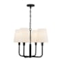 Alora Lighting Plisse 4 Light 23" Wide Chandelier with Opal Glass Shades Matte Black
