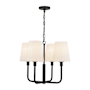 Alora Lighting Plisse 4 Light 23" Wide Chandelier with Opal Glass Shades Matte Black