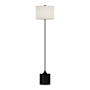 Alora Lighting Issa 20" Tall Buffet Floor Lamp Matte Black / Ivory Linen