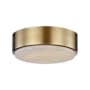 Alora Lighting Blanco 8" Wide LED Flush Mount Drum Ceiling Fixture Vintage Brass / Alabaster