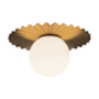 Alora Lighting Plume 12" Wide Flush Mount Globe Ceiling Fixture with Opal Glass Shade Brushed Gold