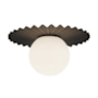 Alora Lighting Plume 12" Wide Flush Mount Globe Ceiling Fixture with Opal Glass Shade Matte Black