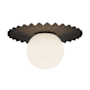 Alora Lighting Plume 12" Wide Flush Mount Globe Ceiling Fixture with Opal Glass Shade Matte Black