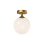 Alora Lighting Nouveau 8" Wide Semi-Flush Globe Ceiling Fixture with Opal Glass Shade Aged Gold