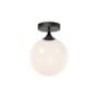 Alora Lighting Nouveau 8" Wide Semi-Flush Globe Ceiling Fixture with Opal Glass Shade Matte Black