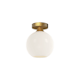 Alora Lighting Castilla 8" Wide Semi-Flush Globe Ceiling Fixture with Opal Glass Shade Aged Gold