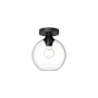 Alora Lighting Castilla 8" Wide Semi-Flush Globe Ceiling Fixture with Clear Glass Shade Matte Black