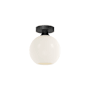 Alora Lighting Castilla 8" Wide Semi-Flush Globe Ceiling Fixture with Opal Glass Shade Matte Black