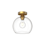 Alora Lighting Castilla 10" Wide Semi-Flush Globe Ceiling Fixture with Clear Glass Shade Aged Gold