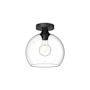 Alora Lighting Castilla 10" Wide Semi-Flush Globe Ceiling Fixture with Clear Glass Shade Matte Black
