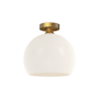 Alora Lighting Castilla 12" Wide Semi-Flush Globe Ceiling Fixture with Opal Glass Shade Aged Gold