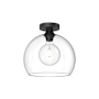 Alora Lighting Castilla 12" Wide Semi-Flush Globe Ceiling Fixture with Clear Glass Shade Matte Black