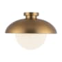 Alora Lighting Rubio 11" Wide Semi-Flush Ceiling Fixture with Opal Glass Shade Aged Gold