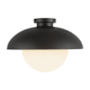 Alora Lighting Rubio 11" Wide Semi-Flush Ceiling Fixture with Opal Glass Shade Matte Black