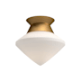 Alora Lighting Nora 8" Wide Semi-Flush Ceiling Fixture with Opal Glass Shade Aged Gold