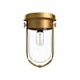 Alora Lighting Cyrus 8" Wide Outdoor Flush Mount Ceiling Fixture with Clear Glass Shade Aged Gold