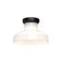 Alora Lighting Westlake 11" Wide Semi-Flush Ceiling Fixture with Glossy Opal Glass Shade Matte Black
