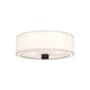 Alora Lighting Theo 3 Light 24" Wide Flush Mount Drum Ceiling Fixture with Linen Shade Matte Black