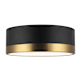 Alora Lighting Brisbane 2 Light 12" Wide Flush Mount Drum Ceiling Fixture Aged Gold / Matte Black