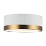 Alora Lighting Brisbane 2 Light 12" Wide Flush Mount Drum Ceiling Fixture Aged Gold / White