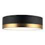 Alora Lighting Brisbane 3 Light 16" Wide Flush Mount Drum Ceiling Fixture Aged Gold / Matte Black