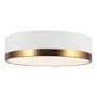Alora Lighting Brisbane 3 Light 16" Wide Flush Mount Drum Ceiling Fixture Aged Gold / White