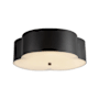 Alora Lighting Adella 3 Light 14" Wide Flush Mount Drum Ceiling Fixture Matte Black