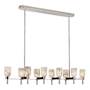Alora Lighting Lucian 10 Light 52" Wide Linear Pendant Polished Nickel / Alabaster