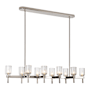 Alora Lighting Lucian 10 Light 52" Wide Linear Pendant Polished Nickel / Clear Crystal