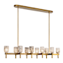 Alora Lighting Lucian 10 Light 52" Wide Linear Pendant Vintage Brass / Alabaster
