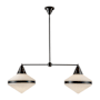 Alora Lighting Willard 2 Light 41" Wide Linear Pendant Urban Bronze / Matte Opal Glass