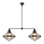Alora Lighting Willard 2 Light 41" Wide Linear Pendant Urban Bronze / Clear Prismatic Glass