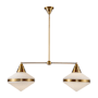 Alora Lighting Willard 2 Light 41" Wide Linear Pendant Vintage Brass / Matte Opal Glass