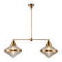 Alora Lighting Willard 2 Light 41" Wide Linear Pendant Vintage Brass / Clear Prismatic Glass