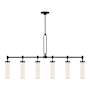Alora Lighting Wynwood 6 Light 52" Wide Linear Pendant Urban Bronze / Glossy Opal Glass