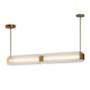 Alora Lighting Alai 47" Wide LED Linear Pendant Vintage Brass / Ribbed Glass