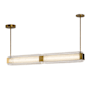 Alora Lighting Alai 47" Wide LED Linear Pendant Vintage Brass / Ribbed Glass