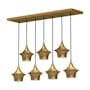 Alora Lighting Emiko 7 Light 36" Wide Linear Pendant Brushed Gold