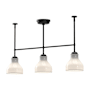 Alora Lighting Westlake 3 Light 34" Wide Linear Pendant with Glossy Opal Glass Shades Matte Black