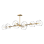 Alora Lighting Willow 8 Light 48" Wide Linear Chandelier with Clear Glass Shades Brushed Gold