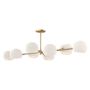 Alora Lighting Willow 8 Light 48" Wide Linear Chandelier with Opal Glass Shades Brushed Gold