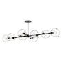 Alora Lighting Willow 8 Light 48" Wide Linear Chandelier with Clear Glass Shades Matte Black