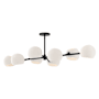 Alora Lighting Willow 8 Light 48" Wide Linear Chandelier with Opal Glass Shades Matte Black