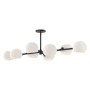 Alora Lighting Willow 8 Light 48" Wide Linear Chandelier with Opal Glass Shades Matte Black